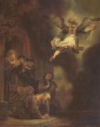 REMBRANDT Harmenszoon van Rijn The Archangel Leaving the Family of Tobias (mk05) Spain oil painting artist
